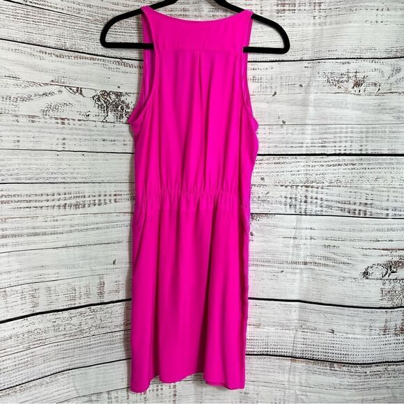 Amanda uprichard Dress Womens Size Small Satin Hot  pink silk pullover mini - Picture 5 of 11